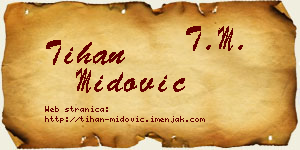 Tihan Midović vizit kartica